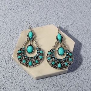 Retro Geometric Metal Plating Women'S Drop Earrings